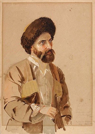 19th century portrait of a Circassian Adyghe nobleman in traditional dress