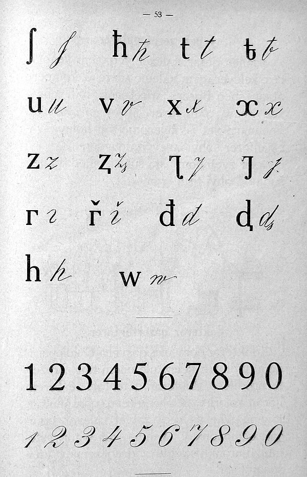 Historical Adyghe Circassian writing and word examples