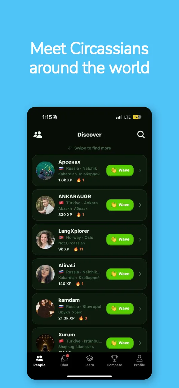 Discover Circassians around the world in the app community